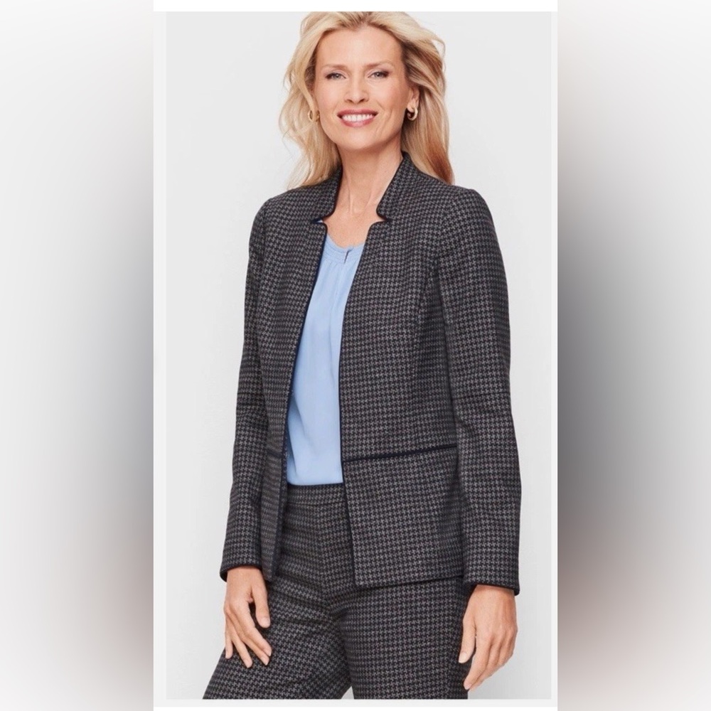Talbots Houndstooth Pantsuit - Blue and Gray - Picture 3 of 16